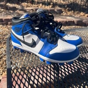 Jordan Retro 1 MCS Baseball Cleat Game Blue/ White / Black